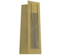 PAPETERIE DU POITOU Sac cadeau bouteille kraft + fenêtre 11x39cm