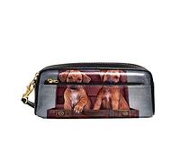 Papeterie Organisateur Chiots Teo dans Une Boîte en Bois Vintage Étui À Crayons Robuste Trousse De Crayon Facile À Nettoyer Trousse Scolaire pour Garçon Scolaires Adulte