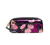 Papeterie Organisateur Tour Eiffel De Paris avec des Fleurs Roses Sac Porte-Stylo Durable Étui À Crayons Facile À Nettoyer Trousse À Maquillage pour Étudiants Scolaires Garçon