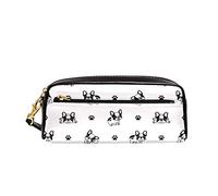 Papeterie Organisateur Un Bouledogue Français Mignon Et Ses Empreintes De Pas Étui À Crayons Durable Trousse À Crayons Robuste Trousse À Maquillage pour Collège Étudiants Adulte