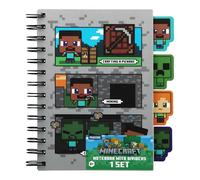 Paladone Papeterie – Agenda A5 Minecraft relié en spirale, 4 intercalaires et règle – Garçons