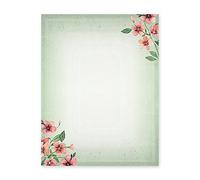 Papeterie Papier à lettre - Lot de 100 lettres florales pour kit d'invitation - Invitations parfaites pour fête prénuptiale, anniversaire, mariage, fiançailles, VIP et toutes les occasions - Motif