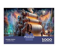 Papeterie Steampunk Puzzle 1000 Pièces Classique Set Paysage Urbain Steampunk Loisir Famille Développement Cognitif & Concentration Carton Recyclé Activité Maison 70x50cm