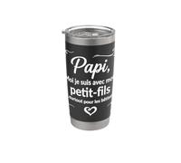 Papi Et Son Petit-Fils Humour Cadeau Grand-Père Gobelet isotherme en acier inoxydable double paroi