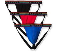 Papi Men's 3pk Jock Straps sous-vtement, Lychee/Bleu Prince/Noir, L (Lot de 3) Homme