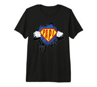 Papi Mon Super-Héros Grand-Père Humour Homme Papi Cadeau T-Shirt Haut de Gamme