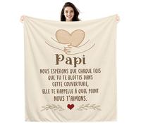 Papi Nous Espérons Que Chaque Fois que Tu te blottis Dans Cette Couverture elle Te Rappelle à Quel Point Nous t’aimons Couverture pour Grand-père Anniversaire Fête des pères Cadeau de Noël (papi-b)