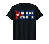 Papi Typographie Drapeau Cubain Vieilli T-Shirt