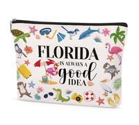 Papiailove Souvenirs cadeaux pour femmes, trousse de maquillage, cadeau de vacances est toujours une bonne idée, trousse à cosmétiques, cadeau de voyage, Floride.