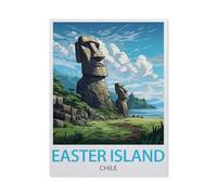 Papier 1000 Pièce Puzzle,Île de Pâques, Chili,Puzzles Adultes Jeux Stress Divertissement Jouets Puzzles Maison Cadre Photo Décoration Murale(50x70cm)-V91