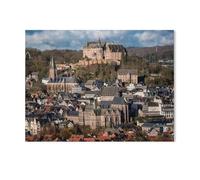 Papier 1000 Pièce Puzzle,Marburg sur la Lahn, Vue du Rabenstein sur la Vieille Ville,Puzzles Adultes Jeux Stress Divertissement Jouets Puzzles Maison Cadre Photo Décoration Murale(50x70cm)-AC51