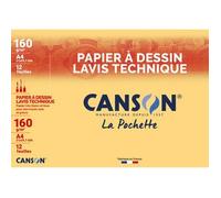Papier à dessin Lavis technique, A4, 160 g/m2, blanc