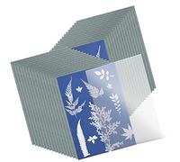 Papier à dessin solaire - 32 feuilles de papier photo solaire, papier photo sensible avec 1 feuille de acrylique | Papier cyanotype de dessin solaire A5, papier d'impression de dessin solaire p