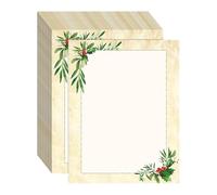 Papier à en-tête de Noël - Feuille de 27,9 cm avec bordure festive et espace central pour écrire | Papier à en-tête facile à utiliser, idéal pour écrire des lettres, des cartes de vœux et bien plus en