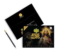 Papier à gratter, carte à gratter Jésus, 1 lot de planches à gratter créatives pour de 3 ans et plus, amis, femmes, hommes, fête d'anniversaire