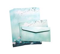 Papier à lettre chinois, section 4, huit pièces de lett | Papeterie traditionnelle imprimable avec 8 feuilles de papier à lettre et 4 enveloppes pour filles et écoles
