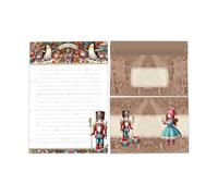 Papier à lettre de Noël A5 - Bloc-notes coloré avec lignes et enveloppes - Hiver Noël Nouvel An - Cadeau pour enfants (1 bloc A5 de 25 feuilles + 15 enveloppes imprimées colorées)