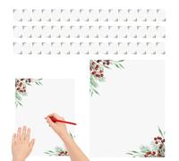 Papier à lettres de Noël | 50 Pièces De Feuilles Pour Les Vacances D'hiver,Papier À Lettres Pour Les Occasions De Fête - Pour Ordinateur Bureau École Fournitures Imprimer