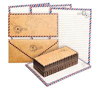 Papier à Lettres de Voyage Vintage avec Enveloppes Assorties, Lot de 48