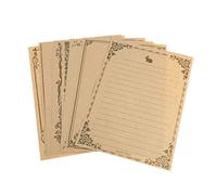 Papier à lettres ligné 8 feuilles de papier à lettres papeterie Calligraphie dessin rétro dessin esquisse papier blanc assorti lettre papier à lettres Vintage en-tête, noir/beigebien traité.