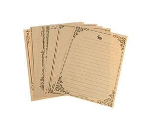 Papier à lettres ligné 8 feuilles de papier à lettres papeterie Calligraphie dessin rétro dessin esquisse papier blanc assorti lettre papier à lettres Vintage en-tête, noir/beigebien traité.