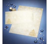 SIGEL Papier à lettre DP083 Graceful Christmas A4 90 g/m² sapin & étoiles jaune/doré 100 feuilles