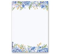 Papier à motif Fleurs & Pétales HORTENSIAS BLEUS 100 feuilles DIN A6 - Paper-Media