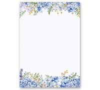 Papier à motif Fleurs & Pétales HORTENSIAS BLEUS 20 feuilles DIN A4 - Paper-Media
