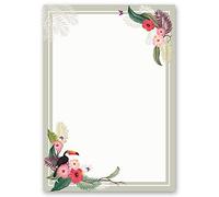 Papier à motif Saisons - Été BRANCHES D'ÉTÉ 20 feuilles DIN A4 - Paper-Media