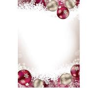 SIGEL Papier à lettre Noël DP041 – boules de Noël – A4 (21×29,7 cm) 90 g/m², 100 feuilles rouge/doré