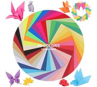 Papier à Origami 210 Feuilles 30 Couleurs Vives 10x10cm 80gsm | Uncle Paul Mini Carré Double Face Pour Arts & Voyage UAP060F