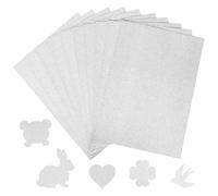Papier à Paillettes A4 21 x 29,7 cm - Lot de 10 Feuilles de Papier Cartonné Couleur pour Scrapbooking, Travaux Manuels, Mariage, Fêtes et Confection de Cartes (Argent)