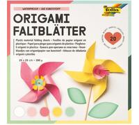 Folia Feuilles d'origami 9161/0 – plastique 280µ, 20×20 cm, 20 feuilles, 5 couleurs