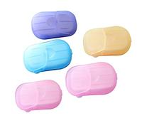 Papier à savon jetable 5 boîtes Nettoyage à la main Mini tranche de tranche aléatoire Couleur aléatoire pour le camping de voyage en plein air Randonnée 100 feuilles