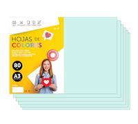 Papier A3 Couleur - Feuilles A3 80g Pour Imprimante Jet d'Encre et Laser, Ramette Papier Pour Loisirs Créatifs, Bricolage et Décoration M-office (500 feuilles, Bleu Clair)