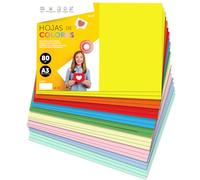 Papier A3 Couleur - Feuilles A3 80g Pour Imprimante Jet d'Encre et Laser, Ramette Papier Pour Loisirs Créatifs, Bricolage et Décoration M-office (250 feuilles, Sélection Forte+Pastel)