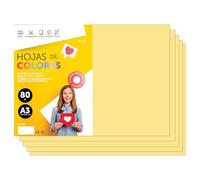Papier A3 Couleur - Feuilles A3 80g Pour Imprimante Jet d'Encre et Laser, Ramette Papier Pour Loisirs Créatifs, Bricolage et Décoration M-office (500 feuilles, Crème)