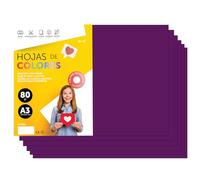 Papier A3 Couleur - Feuilles A3 80g Pour Imprimante Jet d'Encre et Laser, Ramette Papier Pour Loisirs Créatifs, Bricolage et Décoration M-office (500 feuilles, Violet)