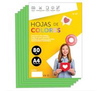 Papier A3 Couleur - Feuilles A3 80g Pour Imprimante Jet d'Encre et Laser, Ramette Papier Pour Loisirs Créatifs, Bricolage et Décoration M-office (500 feuilles, Vert)