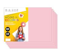 Papier A3 Couleur - Feuilles A3 80g Pour Imprimante Jet d'Encre et Laser, Ramette Papier Pour Loisirs Créatifs, Bricolage et Décoration M-office (500 feuilles, Rose Clair)