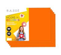 Papier A3 Couleur - Feuilles A3 80g Pour Imprimante Jet d'Encre et Laser, Ramette Papier Pour Loisirs Créatifs, Bricolage et Décoration M-office (100 feuilles, Orange)