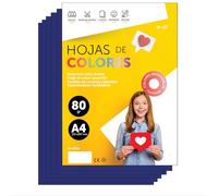 Papier A4 Couleur - Feuilles A4 80g Pour Imprimante Jet d'Encre et Laser, Ramette Papier Pour Loisirs Créatifs, Bricolage et Décoration M-office (500 feuilles, Bleu Foncé)