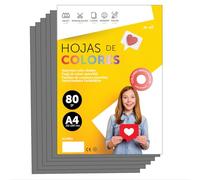 Papier A4 Couleur - Feuilles A4 80g Pour Imprimante Jet d'Encre et Laser, Ramette Papier Pour Loisirs Créatifs, Bricolage et Décoration M-office (500 feuilles, Gris)