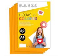 Papier A4 Couleur - Feuilles A4 80g Pour Imprimante Jet d'Encre et Laser, Ramette Papier Pour Loisirs Créatifs, Bricolage et Décoration M-office (500 feuilles, Orange Clair)