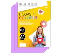 Papier A4 Couleur - Feuilles A4 80g Pour Imprimante Jet d'Encre et Laser, Ramette Papier Pour Loisirs Créatifs, Bricolage et Décoration M-office (500 feuilles, Lila)