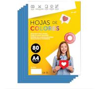 Papier A4 Couleur - Feuilles A4 80g Pour Imprimante Jet d'Encre et Laser, Ramette Papier Pour Loisirs Créatifs, Bricolage et Décoration M-office (500 feuilles, Bleu)