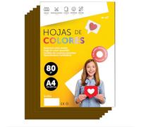 Papier A4 Couleur - Feuilles A4 80g Pour Imprimante Jet d'Encre et Laser, Ramette Papier Pour Loisirs Créatifs, Bricolage et Décoration M-office (500 feuilles, Marron)