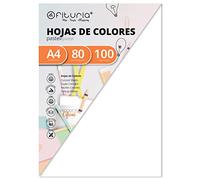 Papier A4, Ramette de papier A4, Feuilles A4 pour l'Artisanat, Paquet 100 Feuilles de Carton de Couleurs 80g, Carton de Couleurs pour l'Art et la Créativité - Ofituria (Blanc)