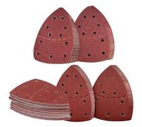 Papier Abrasif Pour Meubles En Bois - Feuilles de Ponçage - Pads Triangulaires 11 Trous Précision pour Travail du Bois Polissage Métal Rénovation Placoplâtre Projets Créatifs