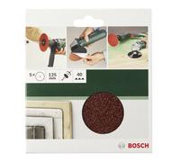 Papier abrasif pour plateau de ponçage non perforé Bosch Accessories 2609256B48 Grain 40 (Ø) 125 mm 5 pc(s)